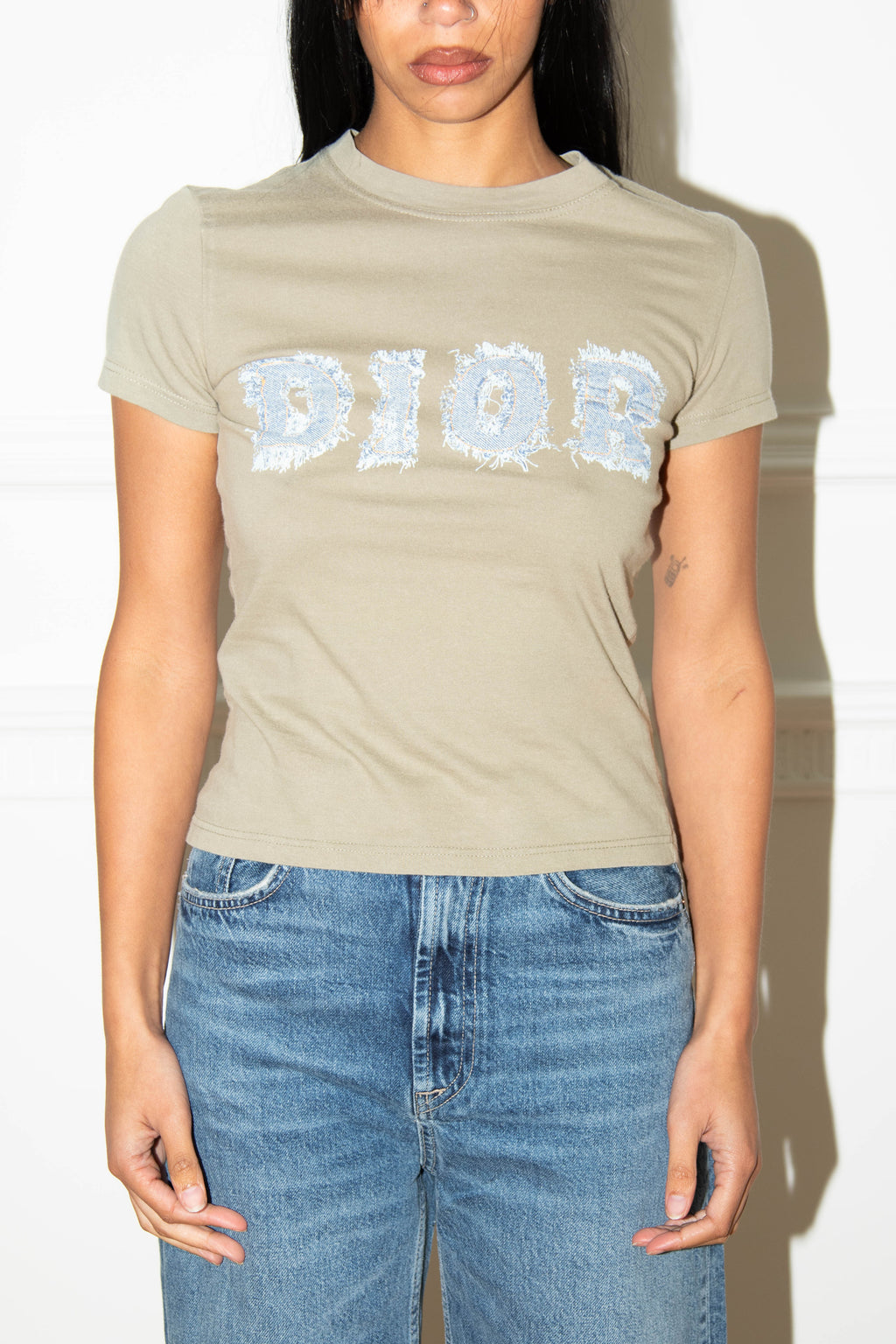 2000s Christian Dior Denim "Dior" Khaki T-Shirt