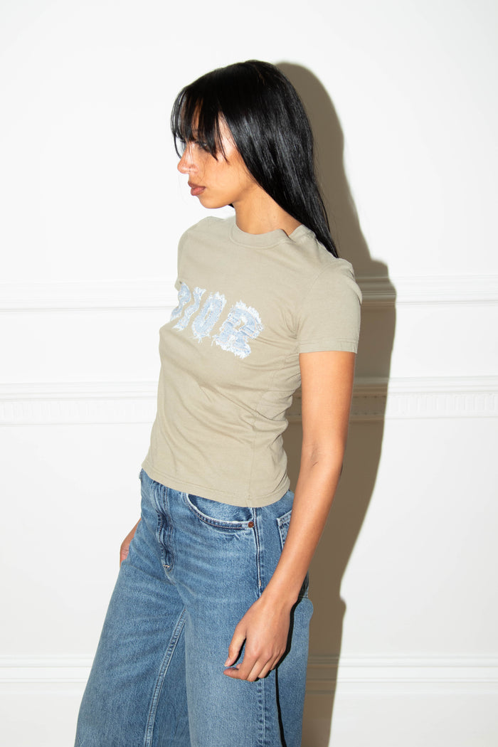 2000s Christian Dior Denim "Dior" Khaki T-Shirt
