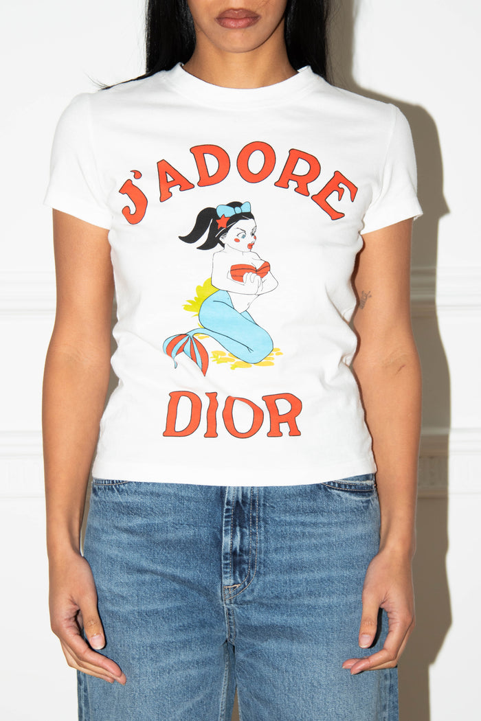 2000s Christian Dior "J'adore Dior" Mermaid T-Shirt