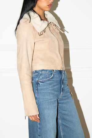 Vintage Celine Suede Shearling Jacket