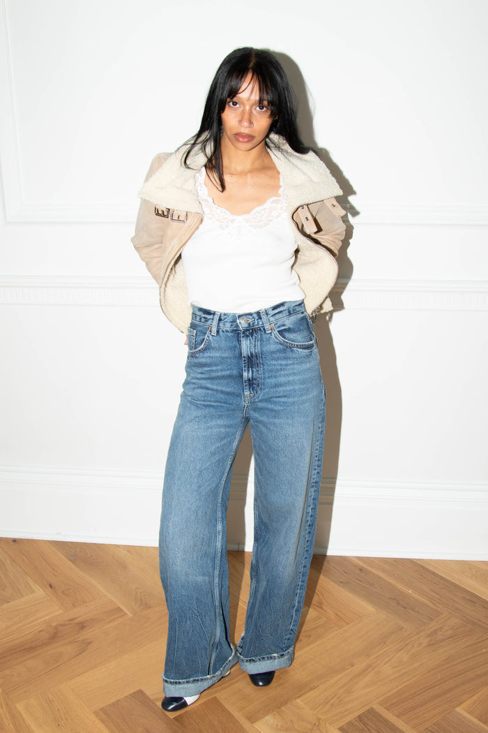 Vintage Celine Suede Shearling Jacket