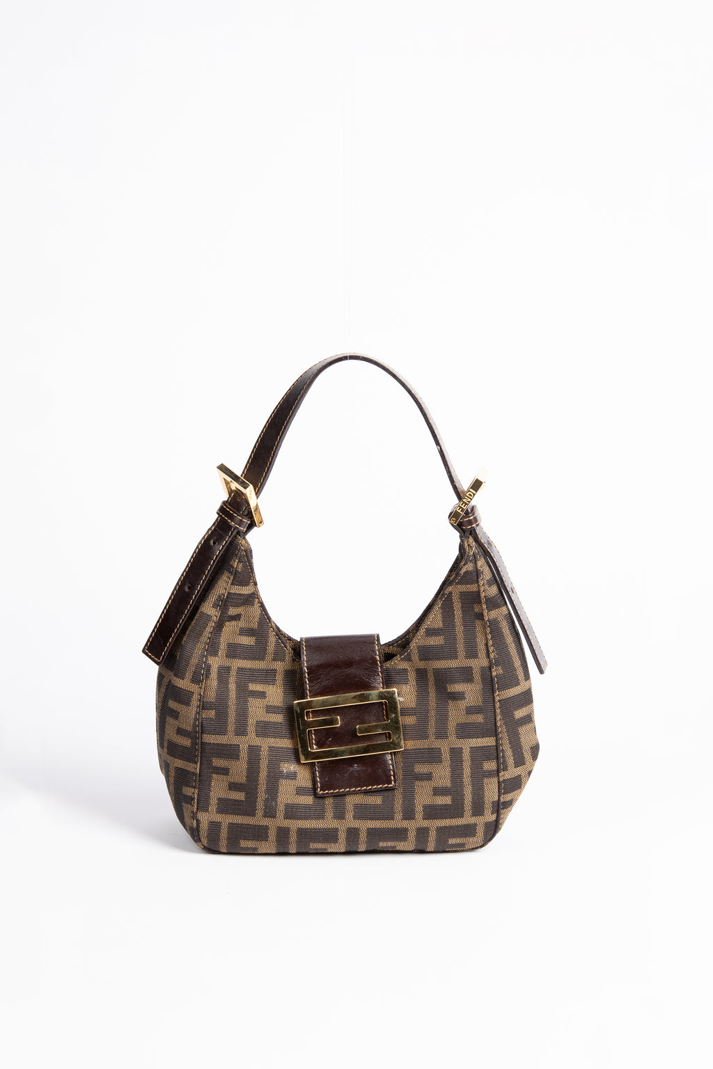 Vintage Fendi Zucca Monogram Small Bucket Bag