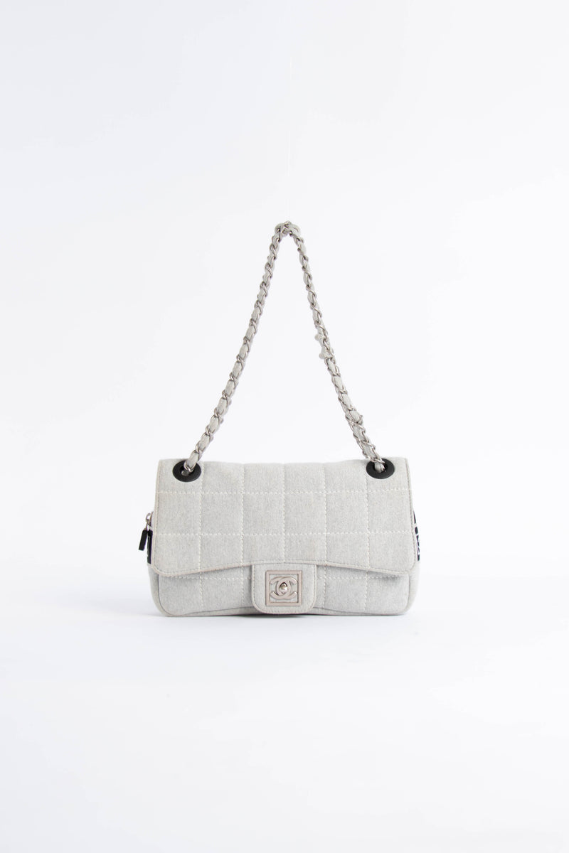 2000s Chanel Grey Jersey Sporty Flap Bag – Break Archive