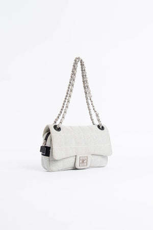 2000s Chanel Grey Jersey Sporty Flap Bag