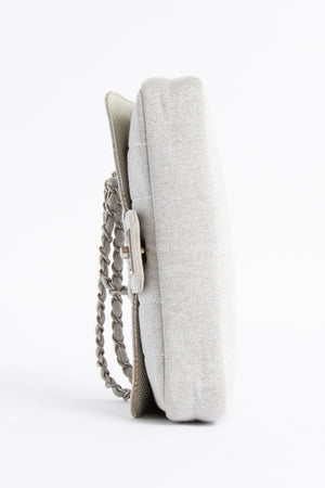 2000s Chanel Grey Jersey Sporty Flap Bag