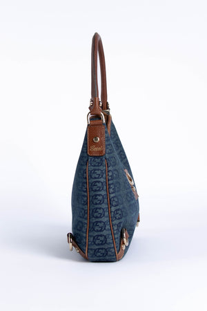 Vintage Gucci Denim Monogram Shoulder Bag