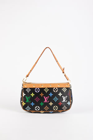 Vintage Louis Vuitton x Takashi Murakami Black Multicolour Pochette Accessoires