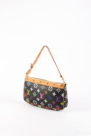 Vintage Louis Vuitton x Takashi Murakami Black Multicolour Pochette Accessoires