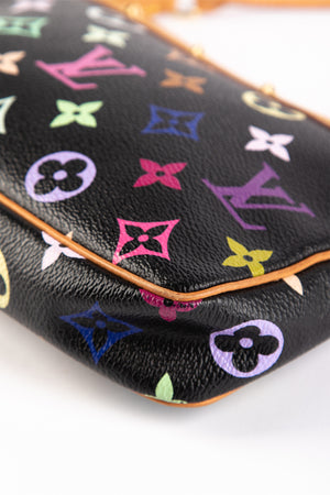 Vintage Louis Vuitton x Takashi Murakami Black Multicolour Pochette Accessoires