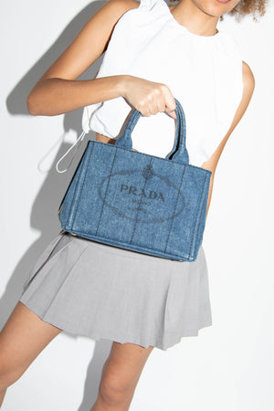 Vintage Prada Denim Canapa Tote Bag