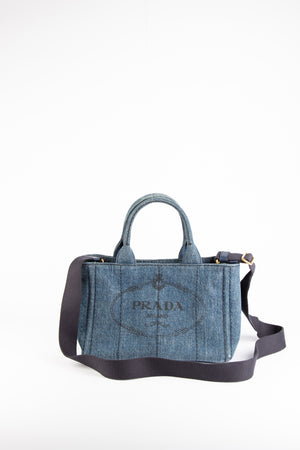 Vintage Prada Denim Canapa Tote Bag