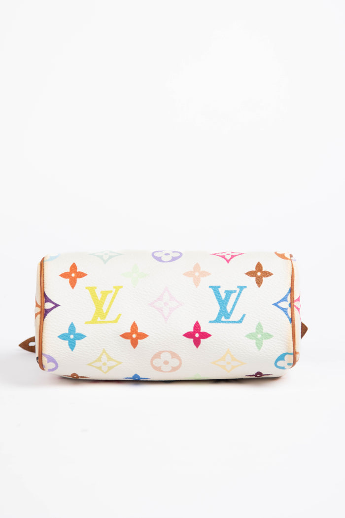 2000s Louis Vuitton x Takashi Murakami White Multicolour Nano Speedy