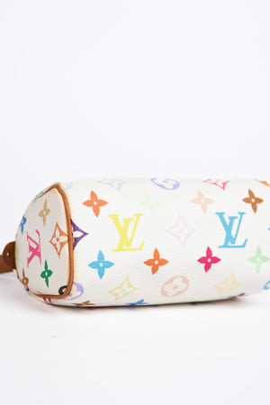 2000s Louis Vuitton x Takashi Murakami White Multicolour Nano Speedy