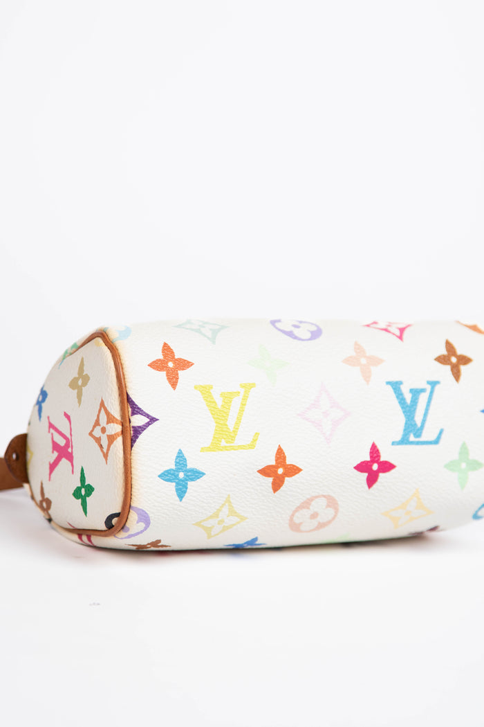 2000s Louis Vuitton x Takashi Murakami White Multicolour Nano Speedy