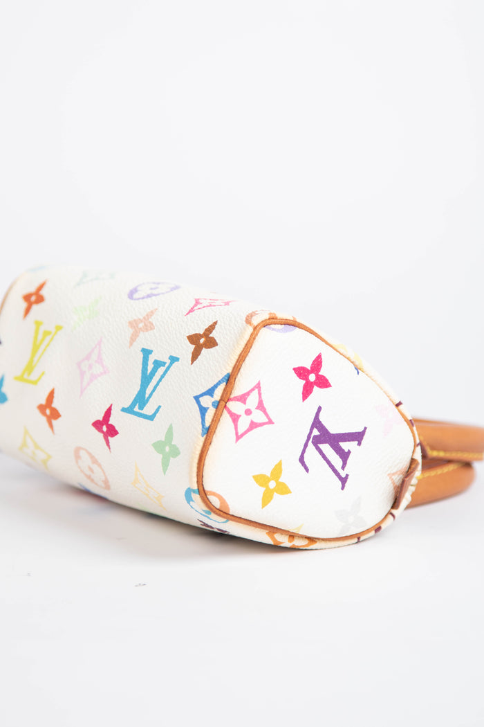 2000s Louis Vuitton x Takashi Murakami White Multicolour Nano Speedy