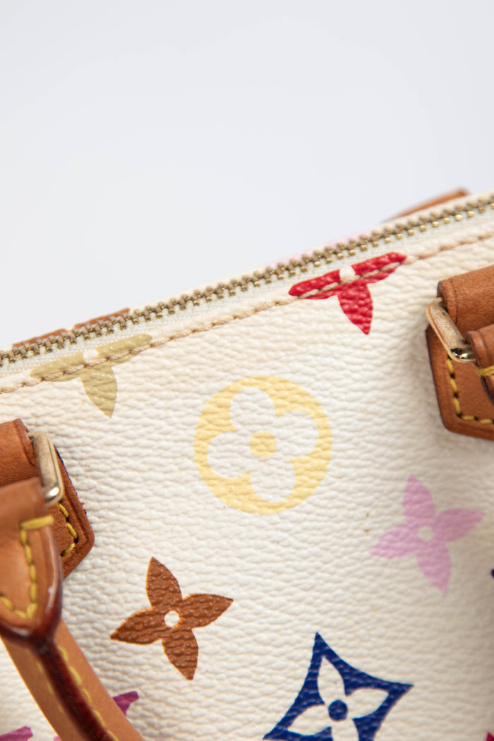 2000s Louis Vuitton x Takashi Murakami White Multicolour Nano Speedy