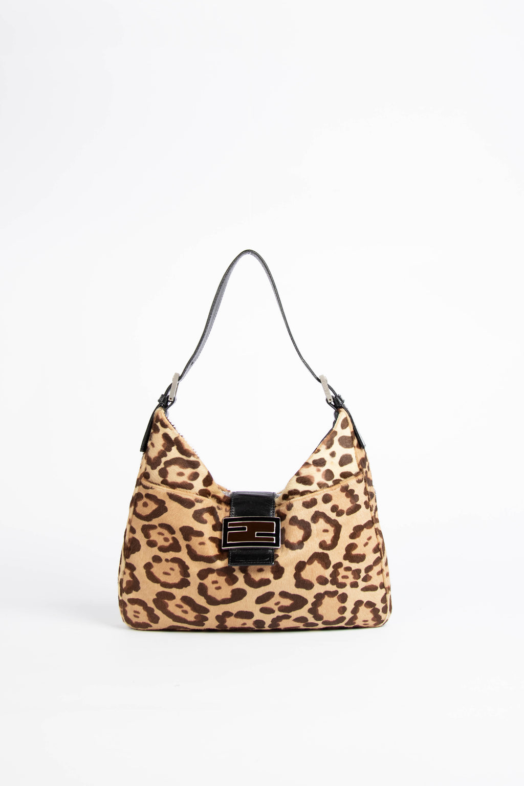 Vintage Fendi Leopard Print Pony Hair Shoulder Bag