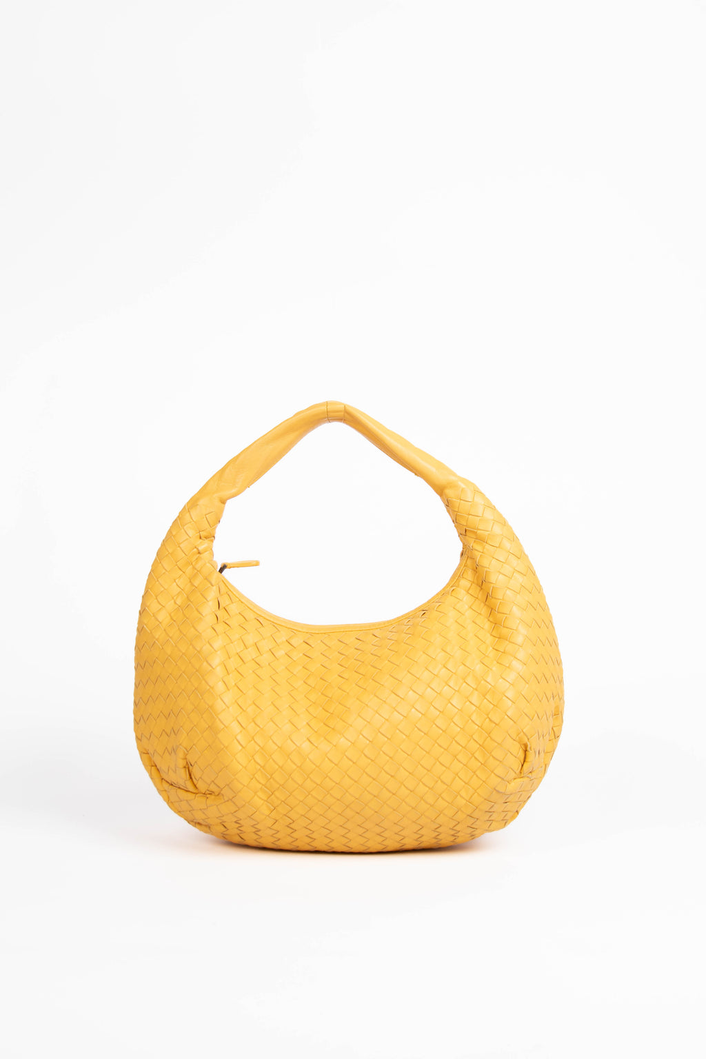 Vintage Bottega Veneta Yellow Intrecciato Pleated Shoulder Bag