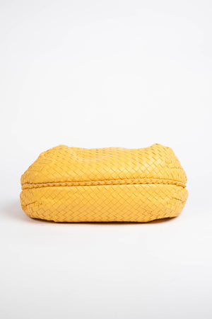 Vintage Bottega Veneta Yellow Intrecciato Pleated Shoulder Bag