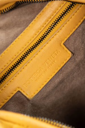 Vintage Bottega Veneta Yellow Intrecciato Pleated Shoulder Bag