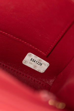 Vintage Chanel Red Leather Small Kelly Shoulder Bag