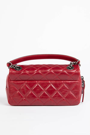2014 Chanel Red Aged Calfskin Mini Rectangular Flap Bag