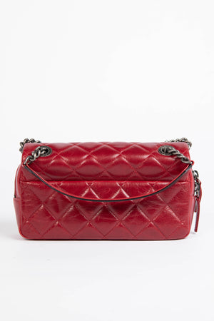 2014 Chanel Red Aged Calfskin Mini Rectangular Flap Bag