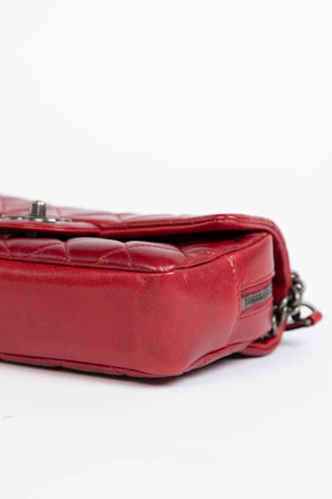 2014 Chanel Red Aged Calfskin Mini Rectangular Flap Bag
