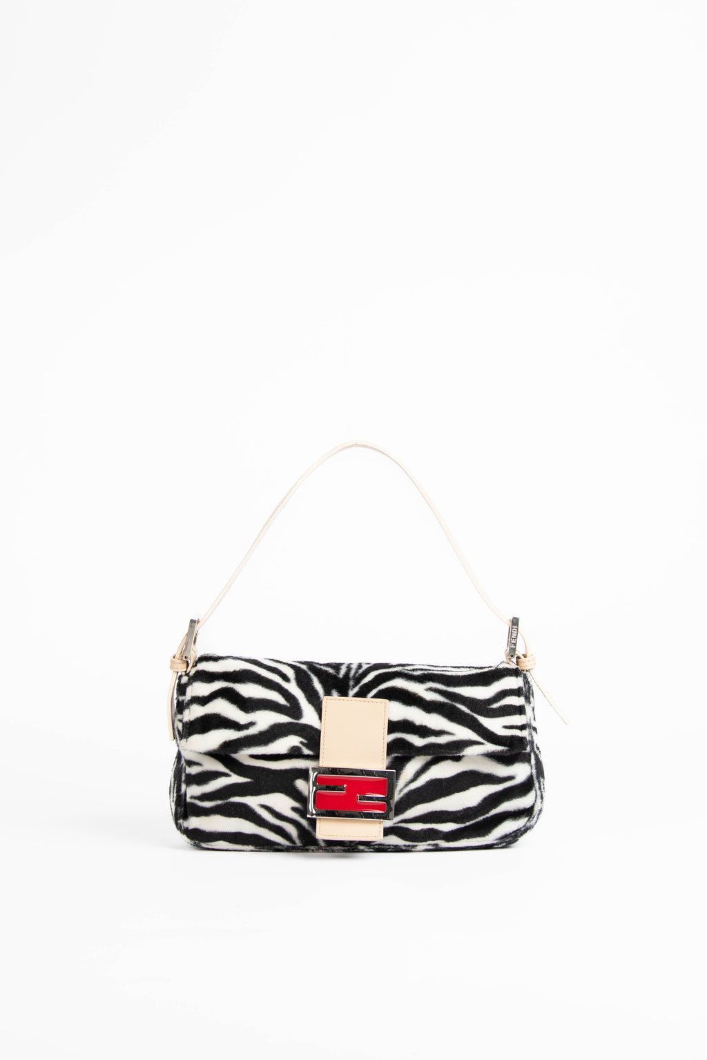 Vintage Fendi Zebra Stripe Baguette Shoulder Bag