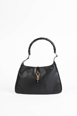 Vintage Gucci Black Leather Kandinsky Jackie Bag