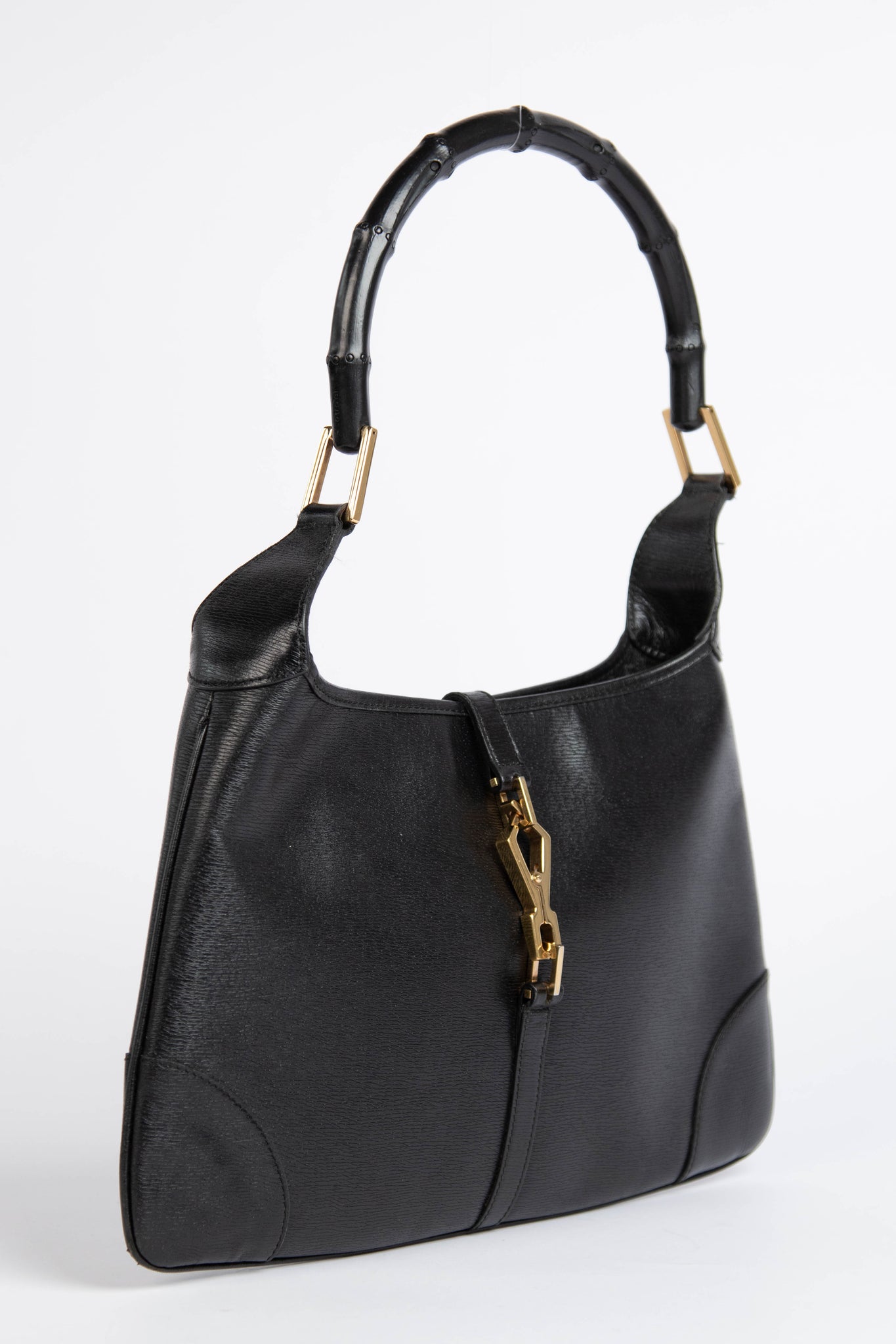 Vintage Gucci Black Leather Kandinsky Jackie Bag