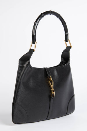 Vintage Gucci Black Leather Kandinsky Jackie Bag