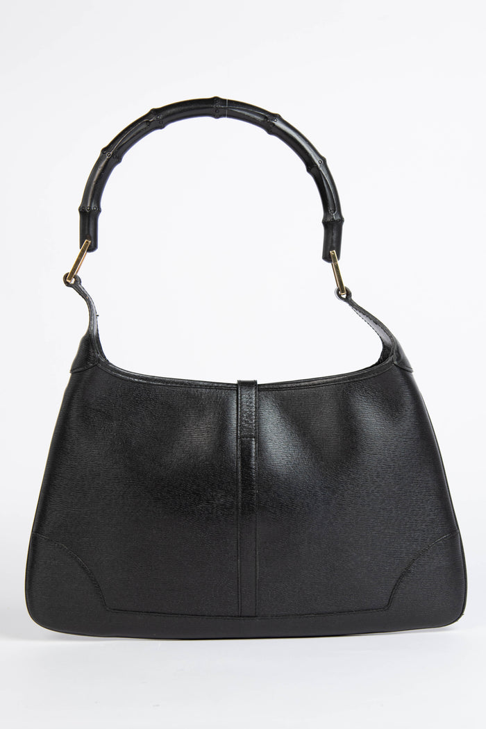 Vintage Gucci Black Leather Kandinsky Jackie Bag