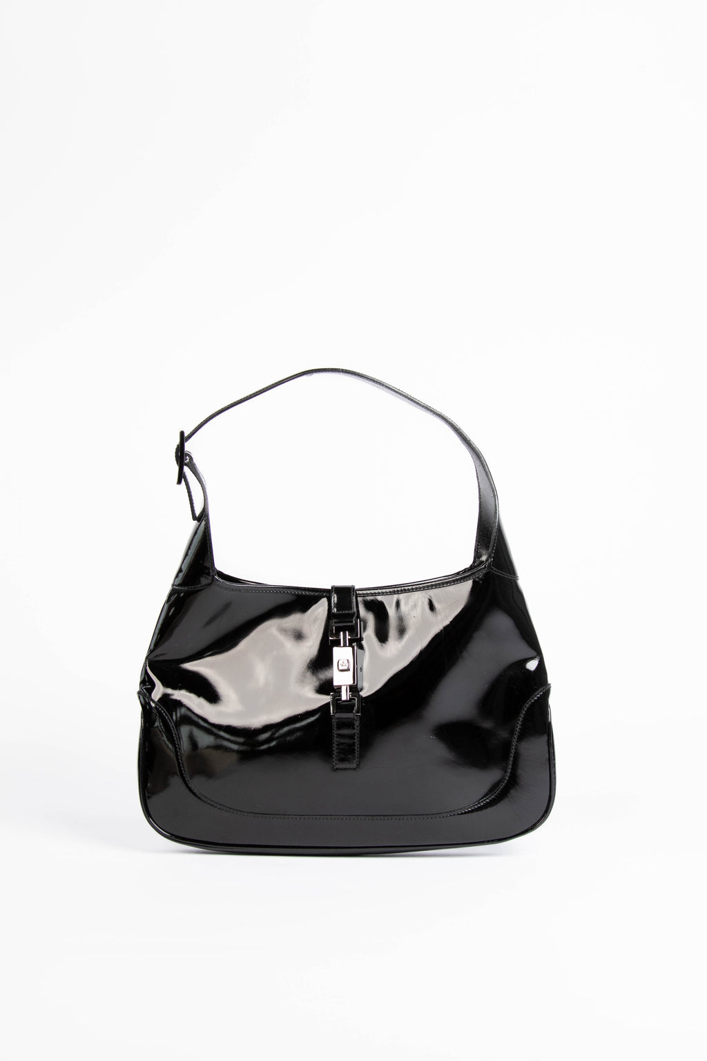 Vintage Gucci Black Patent Leather Jackie Bag