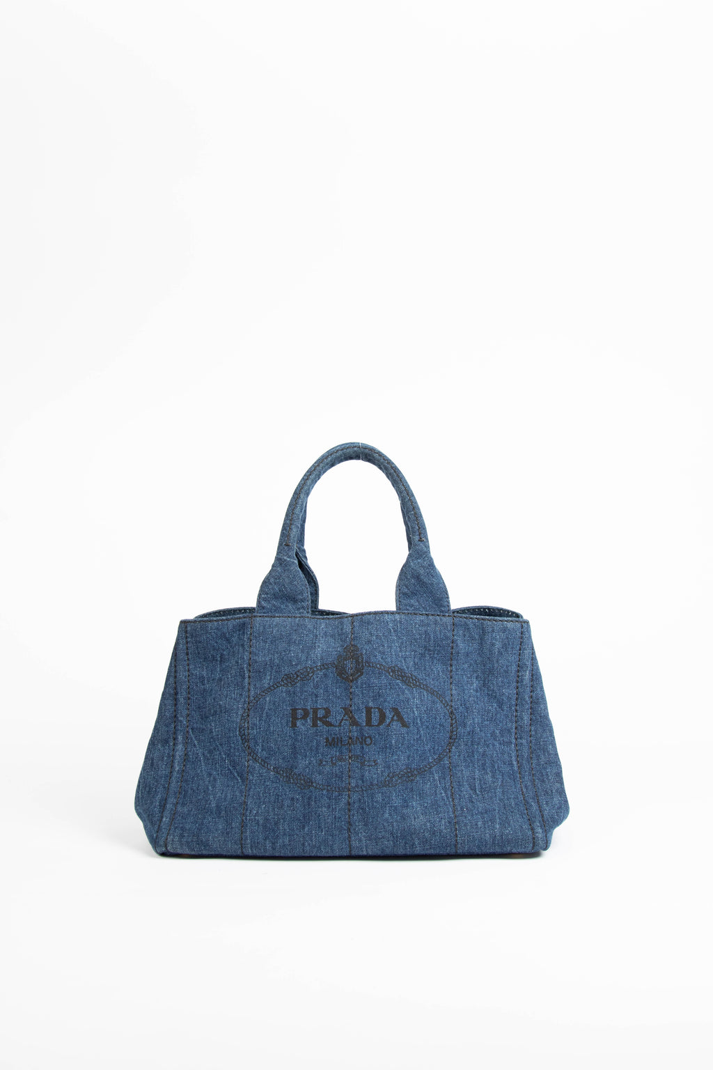 2010s Prada Denim Canapa Tote Bag