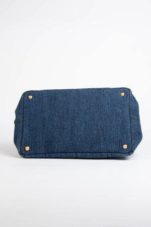 2010s Prada Denim Canapa Tote Bag