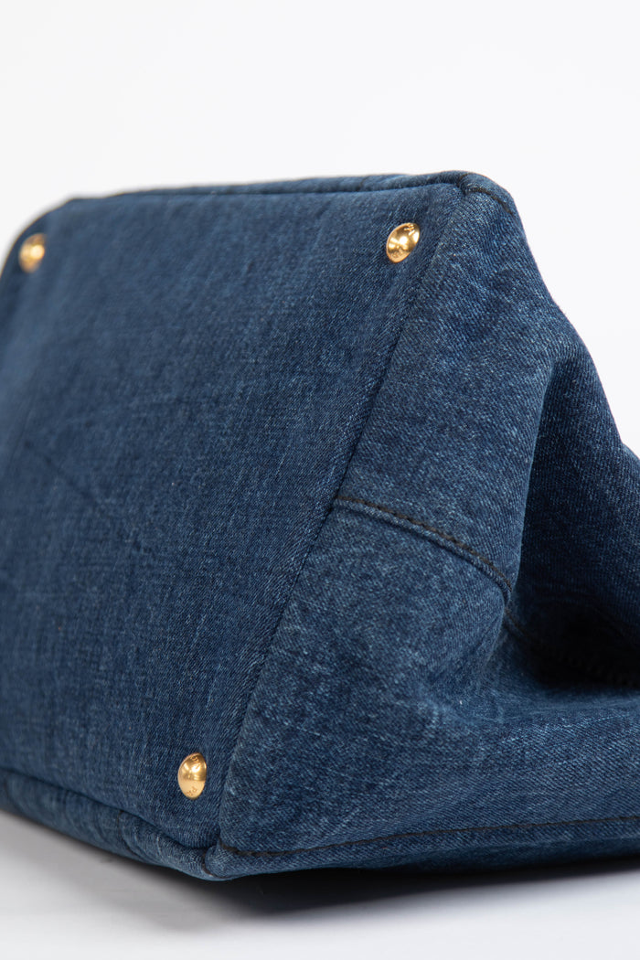 2010s Prada Denim Canapa Tote Bag