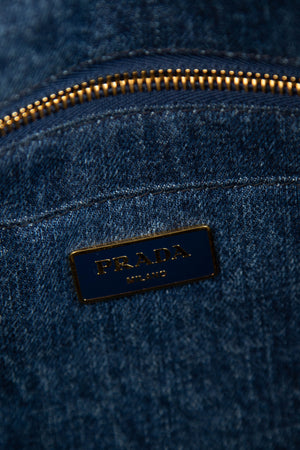 2010s Prada Denim Canapa Tote Bag