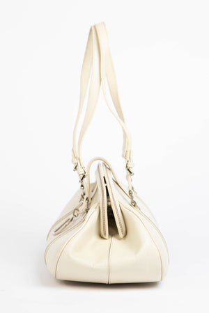Vintage Christian Dior White Leather Detective Handbag