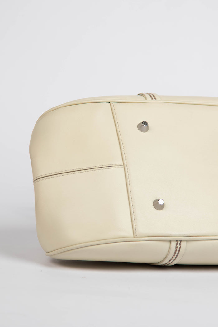 Vintage Christian Dior White Leather Detective Handbag