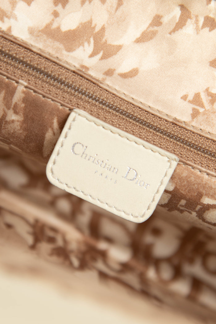 Vintage Christian Dior White Leather Detective Handbag