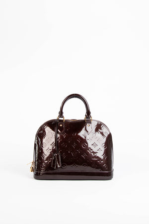 2010s Louis Vuitton Oxblood Vernis Monogram Alma PM