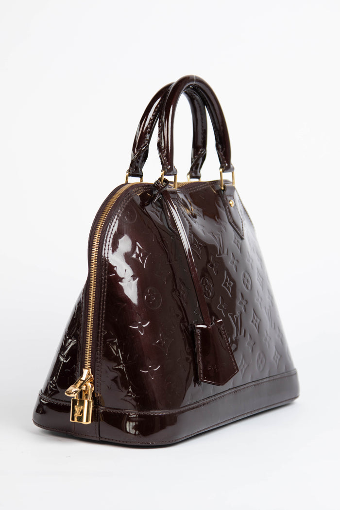 2010s Louis Vuitton Oxblood Vernis Monogram Alma PM