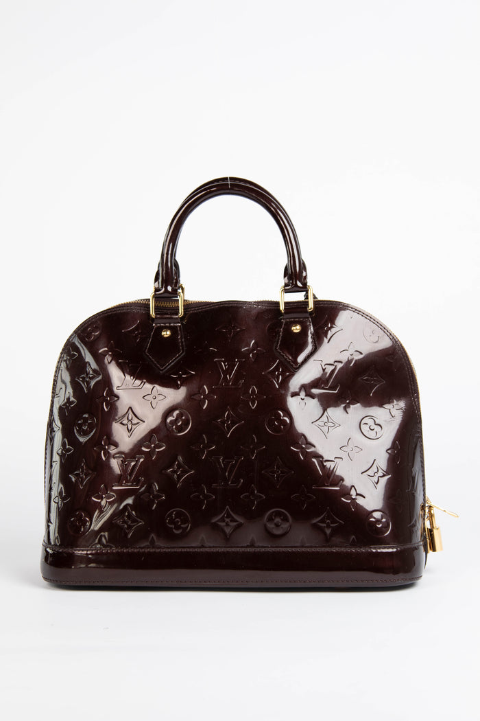 2010s Louis Vuitton Oxblood Vernis Monogram Alma PM