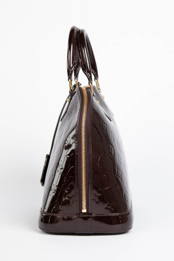 2010s Louis Vuitton Oxblood Vernis Monogram Alma PM