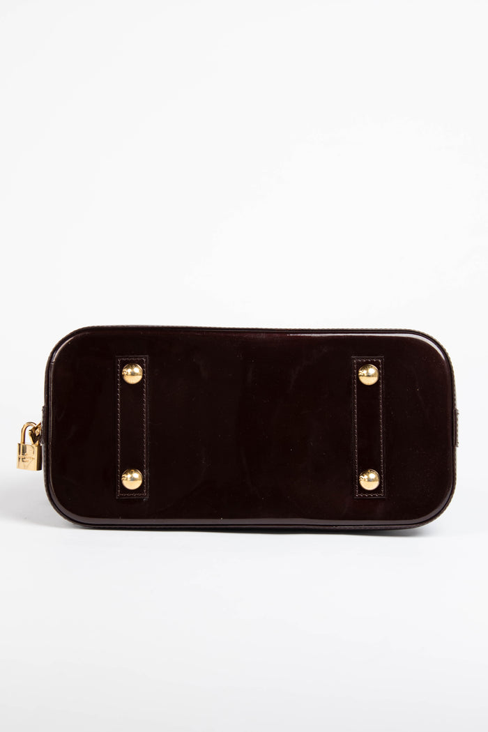 2010s Louis Vuitton Oxblood Vernis Monogram Alma PM