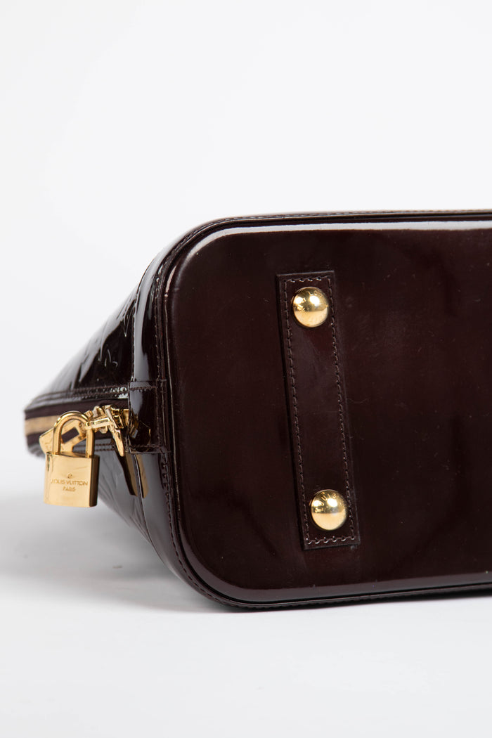 2010s Louis Vuitton Oxblood Vernis Monogram Alma PM