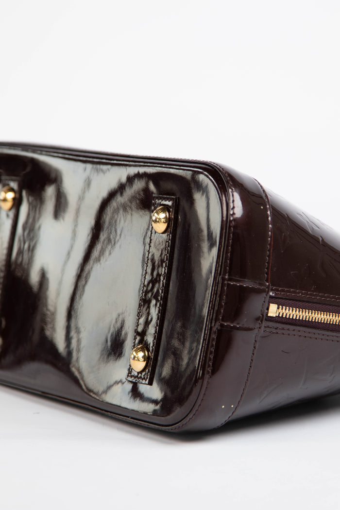2010s Louis Vuitton Oxblood Vernis Monogram Alma PM