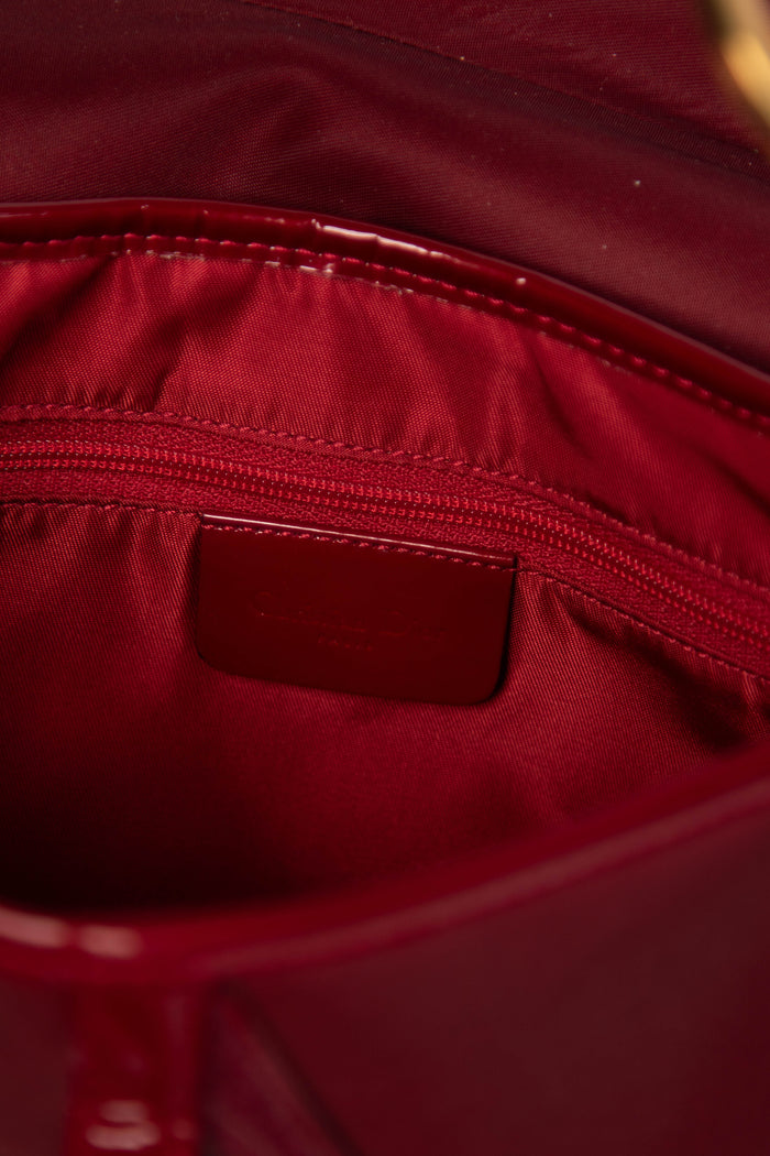 Vintage Christian Dior Burgundy Nylon Double Saddle Bag