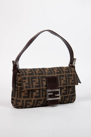 90s Fendi Zucca Baguette Monogram Shoulder Bag